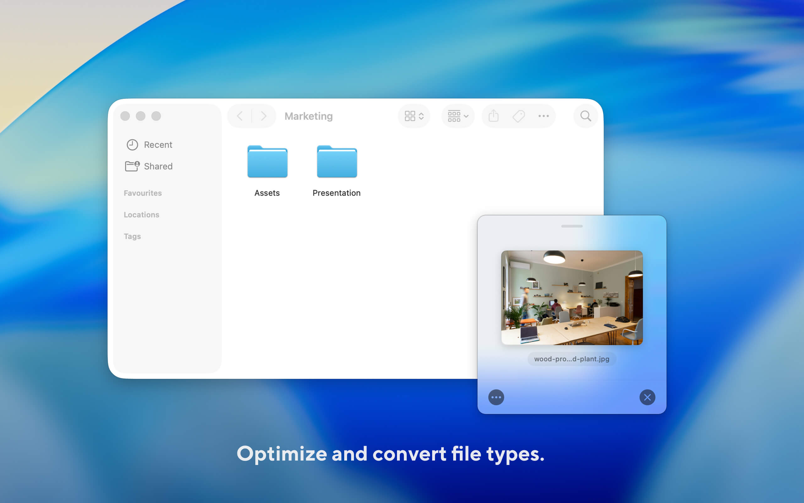 Dragin batch converting images to WebP and JPEG on macOS